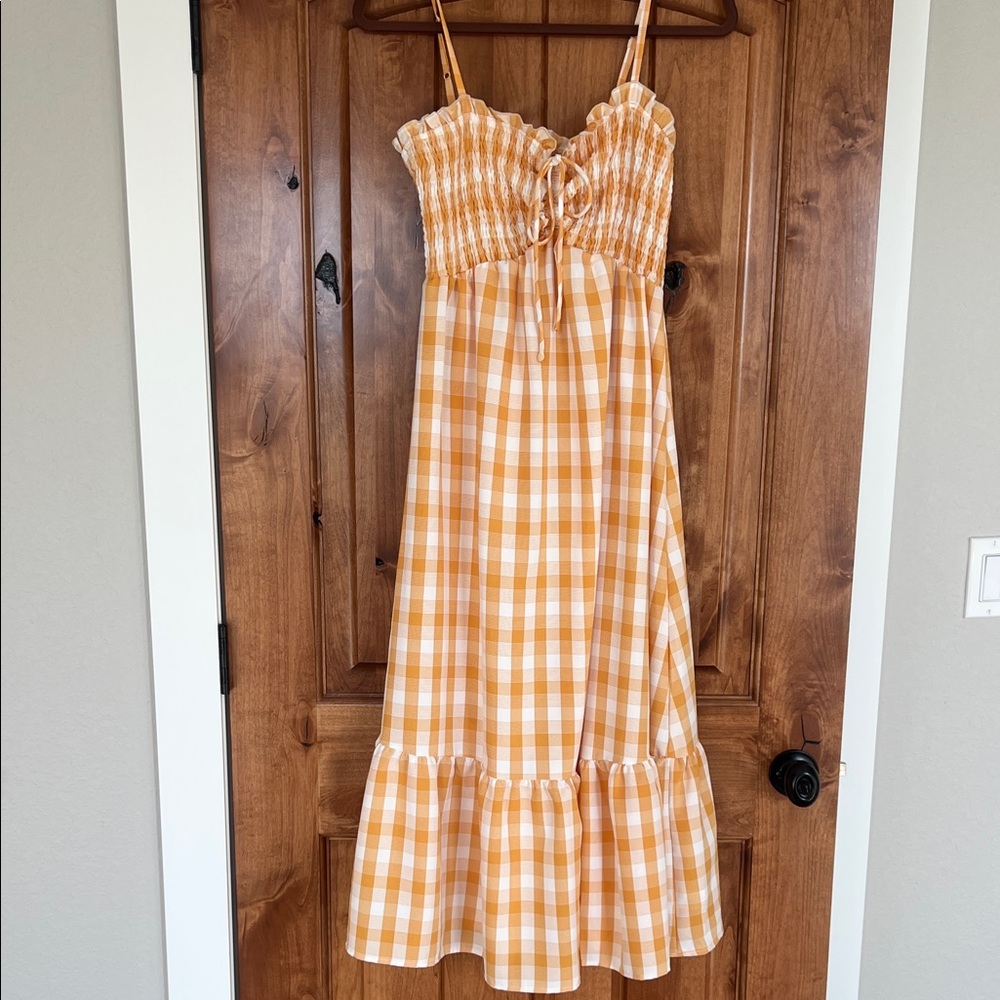 Orange and White Gingham Sundress